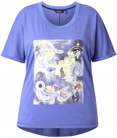 Ulla Popken Lady Of The Moon Short Sleeve Graphic Tee Lavender - Camisetas estampadas para mujer - 