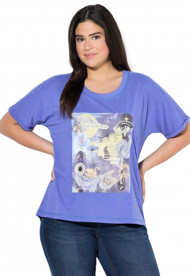 Ulla Popken Lady Of The Moon Short Sleeve Graphic Tee Lavender - Camisetas estampadas para mujer - 