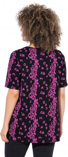 Ulla Popken Letter Print Short Sleeve Tee Magnolia Red - Camisetas estampadas para mujer - 