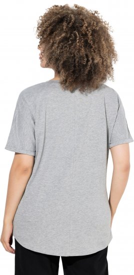 Ulla Popken WONDER Short Sleeve Graphic Tee Light Grey Melange - Camisetas estampadas para mujer - 