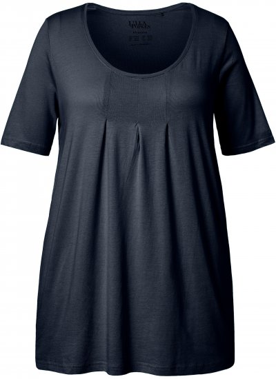 Ulla Popken Essential Front Pleat Tee Navy Blue - Camisetas - 