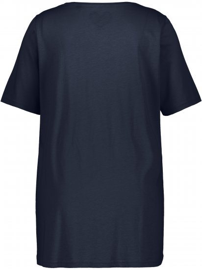 Ulla Popken Essential Front Pleat Tee Navy Blue - Camisetas - 