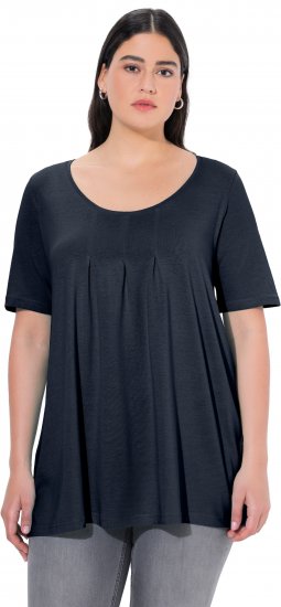 Ulla Popken Essential Front Pleat Tee Navy Blue - Camisetas - 