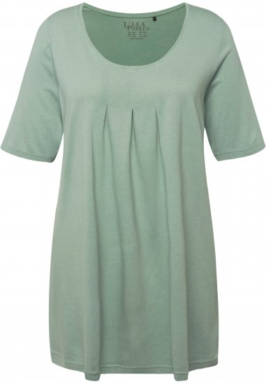 Ulla Popken Essential Front Pleat Tee Light Moss Green - Camisetas - 