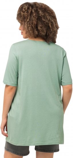 Ulla Popken Essential Front Pleat Tee Light Moss Green - Camisetas - 