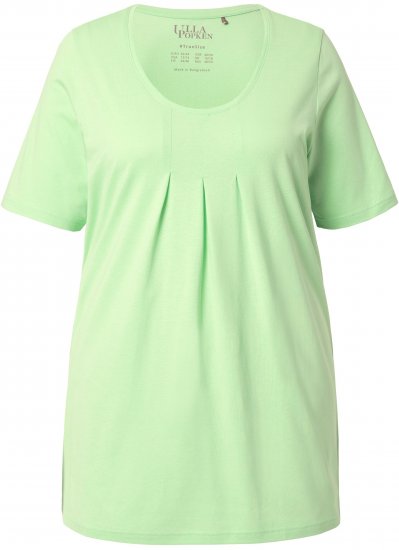 Ulla Popken Essential Front Pleat Tee Light Green - Camisetas - 