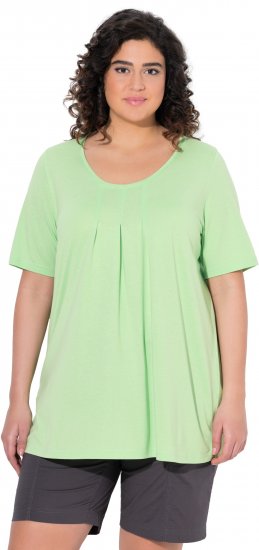 Ulla Popken Essential Front Pleat Tee Light Green - Camisetas - 