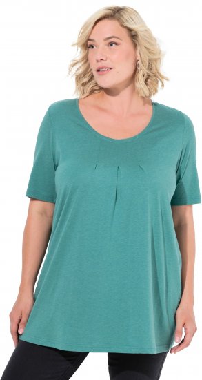 Ulla Popken Essential Front Pleat Tee Green - Camisetas - 