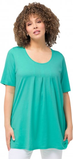 Ulla Popken Essential Front Pleat Tee Turquoise Green - Camisetas - 