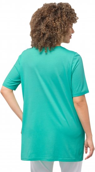 Ulla Popken Essential Front Pleat Tee Turquoise Green - Camisetas - 