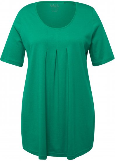 Ulla Popken Essential Front Pleat Tee Emerald Green - Camisetas - 
