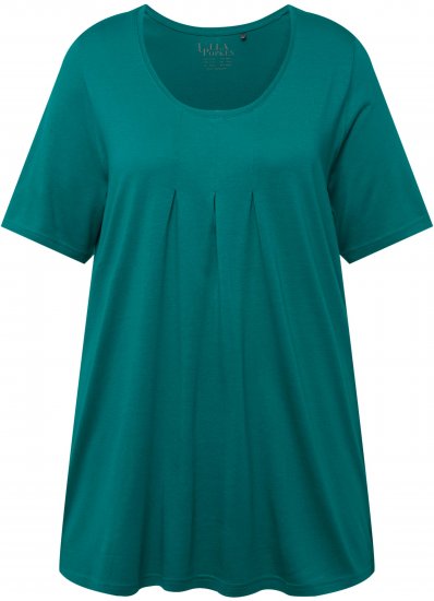Ulla Popken Essential Front Pleat Tee Dark Emerald - Camisetas - 