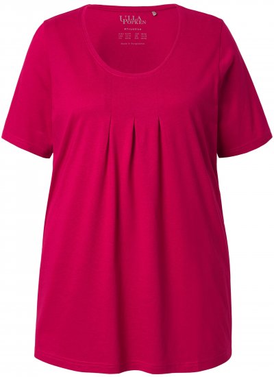 Ulla Popken Essential Front Pleat Tee Dark Raspberry - Camisetas - 