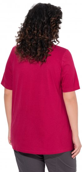 Ulla Popken Essential Front Pleat Tee Dark Raspberry - Camisetas - 