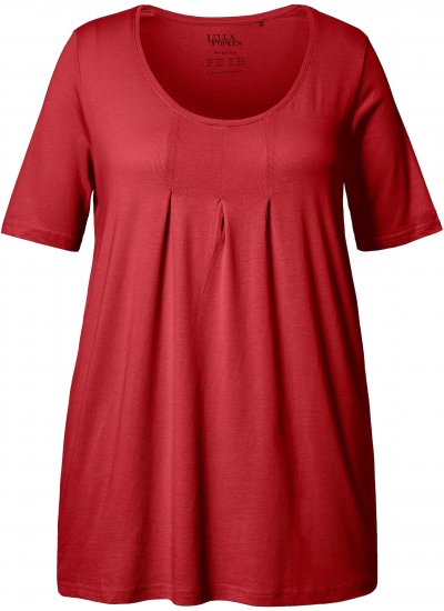Ulla Popken Essential Front Pleat Tee Poppy - Camisetas - 