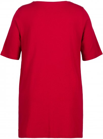 Ulla Popken Essential Front Pleat Tee Poppy - Camisetas - 