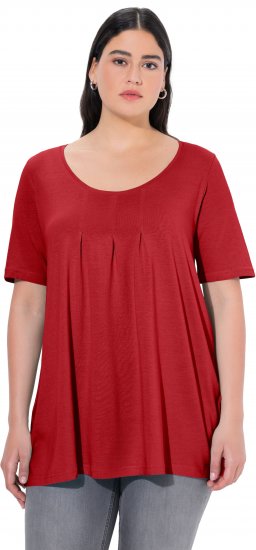 Ulla Popken Essential Front Pleat Tee Poppy - Camisetas - 