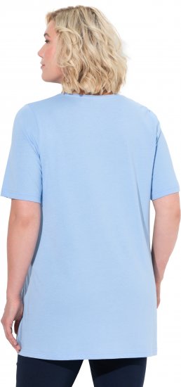 Ulla Popken Essential Front Pleat Tee Light Blue - Camisetas - 