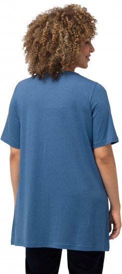 Ulla Popken Essential Front Pleat Tee Denim Blue - Camisetas - 