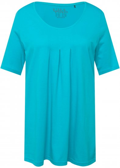 Ulla Popken Essential Front Pleat Tee Deep Aqua - Camisetas - 
