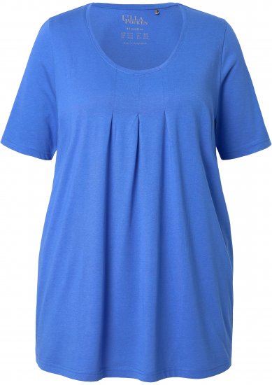 Ulla Popken Essential Front Pleat Tee Peacock Blue - Camisetas - 