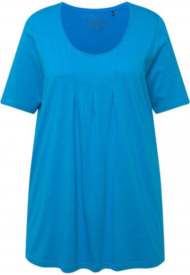 Ulla Popken Essential Front Pleat Tee Sapphire Blue - Camisetas - 