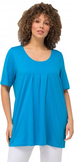 Ulla Popken Essential Front Pleat Tee Sapphire Blue - Camisetas - 