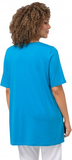 Ulla Popken Essential Front Pleat Tee Sapphire Blue - Camisetas - 