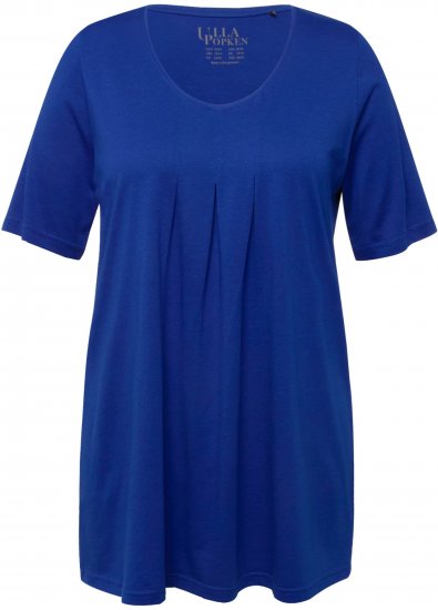 Ulla Popken Essential Front Pleat Tee Cobalt Blue - Camisetas - 