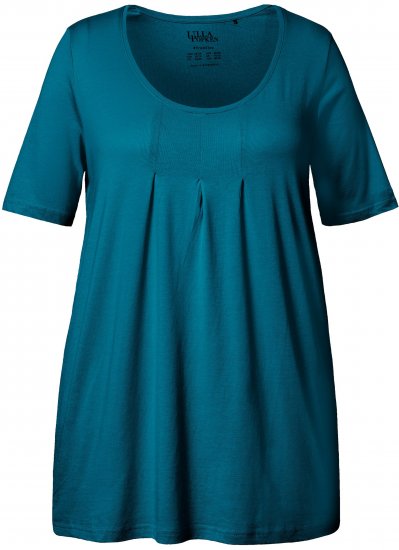 Ulla Popken Essential Front Pleat Tee Cerulean - Camisetas - 