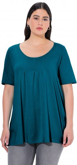 Ulla Popken Essential Front Pleat Tee Cerulean - Camisetas - 