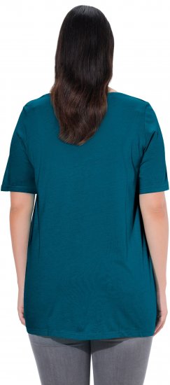 Ulla Popken Essential Front Pleat Tee Cerulean - Camisetas - 