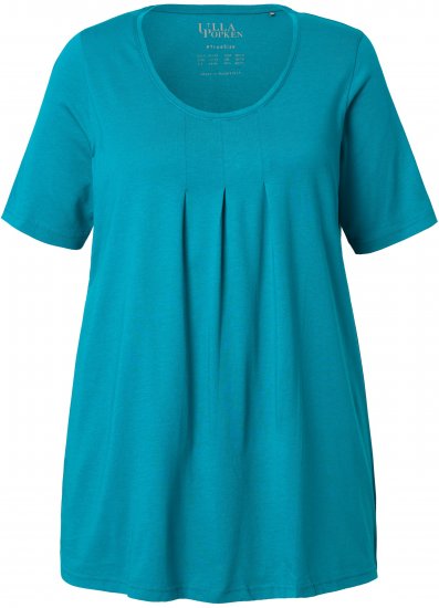 Ulla Popken Essential Front Pleat Tee Teal - Camisetas - 