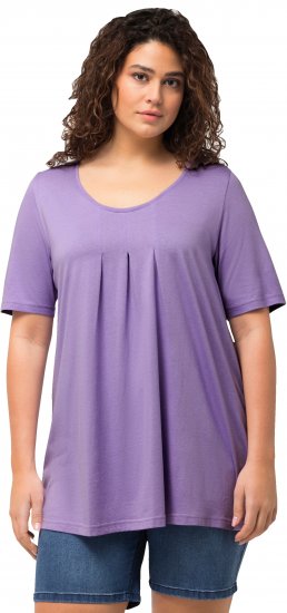Ulla Popken Essential Front Pleat Tee Pale Lilac - Camisetas - 