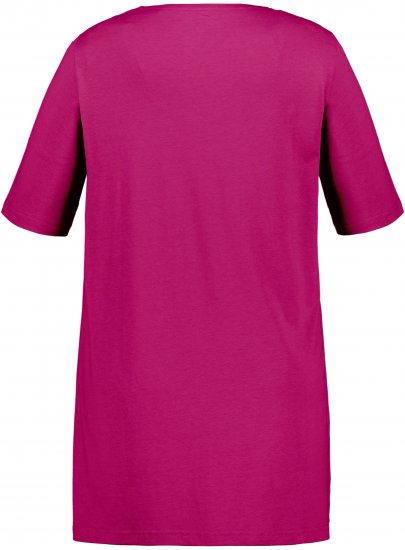 Ulla Popken Essential Front Pleat Tee Magnolia Red - Camisetas - 