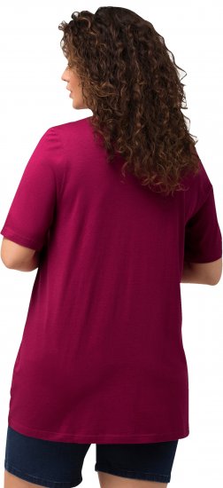 Ulla Popken Essential Front Pleat Tee Magnolia Red - Camisetas - 