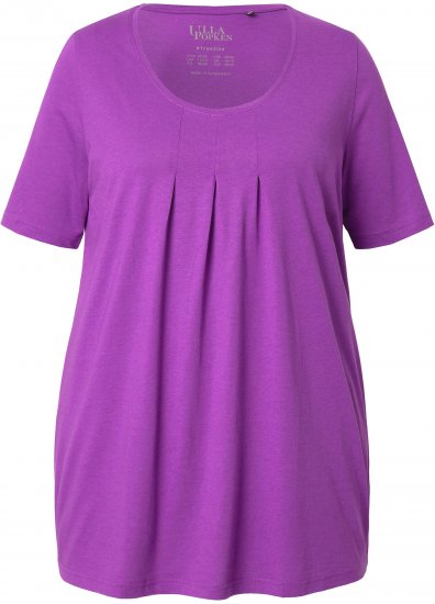 Ulla Popken Essential Front Pleat Tee Purple - Camisetas - 