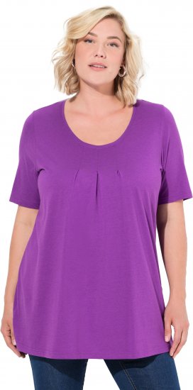 Ulla Popken Essential Front Pleat Tee Purple - Camisetas - 