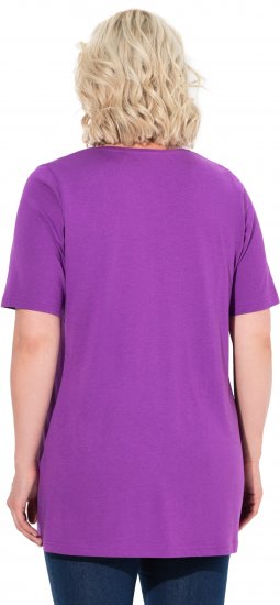 Ulla Popken Essential Front Pleat Tee Purple - Camisetas - 
