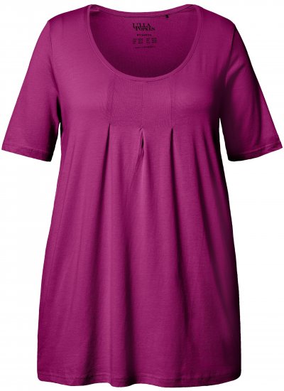Ulla Popken Essential Front Pleat Tee Berry - Camisetas - 