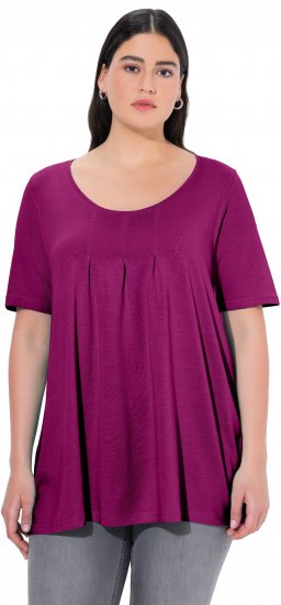 Ulla Popken Essential Front Pleat Tee Berry - Camisetas - 