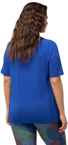 Ulla Popken Piping Accent Functional UVP 50+ Stretch Knit Top Royal Blue - Camisetas - 