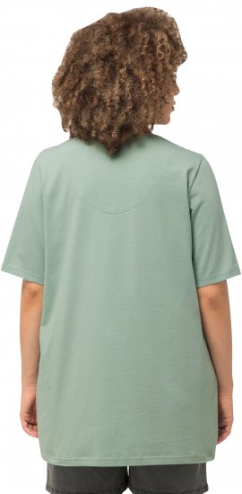 Ulla Popken Essential Notch Neck Stretch Tee Light Moss Green - Camisetas - 