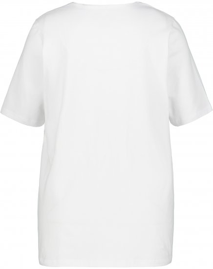 Ulla Popken Essential Notch Neck Stretch Tee Snow White - Camisetas - 
