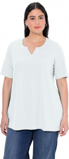 Ulla Popken Essential Notch Neck Stretch Tee Snow White - Camisetas - 