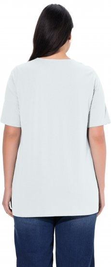 Ulla Popken Essential Notch Neck Stretch Tee Snow White - Camisetas - 