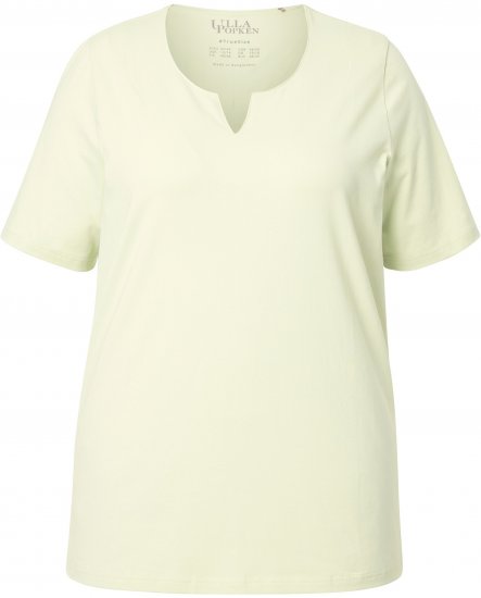 Ulla Popken Essential Notch Neck Stretch Tee Pistachio - Camisetas - 