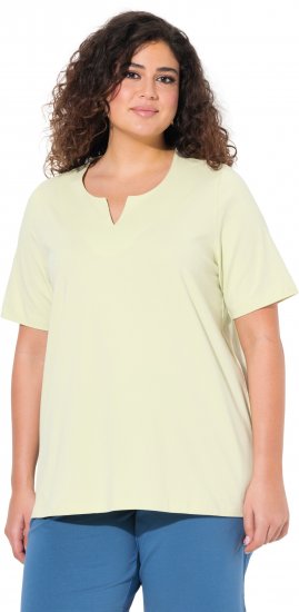 Ulla Popken Essential Notch Neck Stretch Tee Pistachio - Camisetas - 