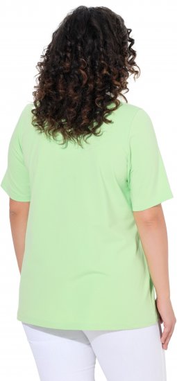 Ulla Popken Essential Notch Neck Stretch Tee Light Green - Camisetas - 