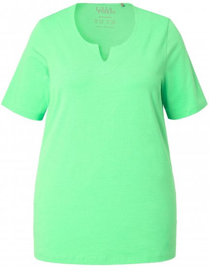 Ulla Popken Essential Notch Neck Stretch Tee Mint Green - Camisetas - 